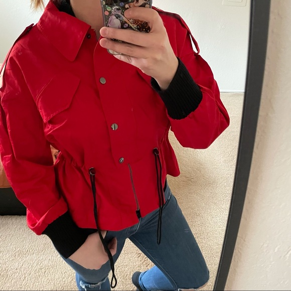 Laundry by Sheli Segal red windbreaker style jacket medium - Picture 2 of 6